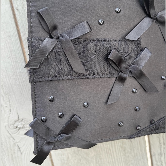 Neiman Marcus Prabal Gurung Satin Clutch Bow Lace Sequin Accents - Picture 4 of 10